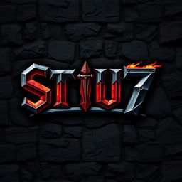 A logo design featuring the word 'STU7', styled to resemble a fierce warrior theme
