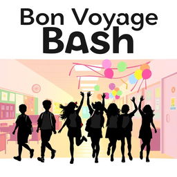 A large, bold headline at the top reading "Bon Voyage Bash" in a cheerful and inviting font