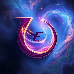 An artistic representation of a portal shape resembling a half-curl 'D', seamlessly integrated with a flying 'E'