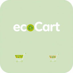 Design a modern and visually striking logo for an app named 'ecoCart' that promotes eco-friendly shopping