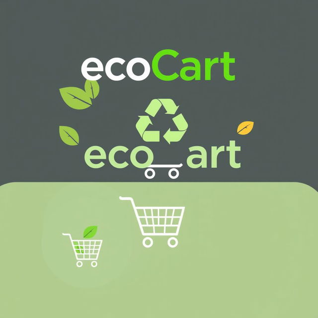 Design a modern and visually striking logo for an app named 'ecoCart' that promotes eco-friendly shopping