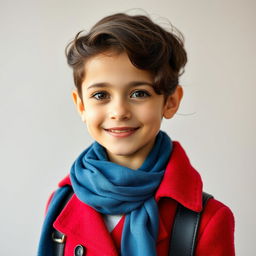 An Iranian girl with short wavy hair, petite stature, and a thin physique, embodying a funny and beautiful personality