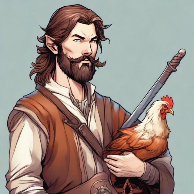 An ultra-realistic comic image showcasing a vagrant bard from Dungeons and Dragons