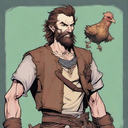 This is an ultra-realistic comic image of a skinny, somewhat ugly bard from Dungeons and Dragons