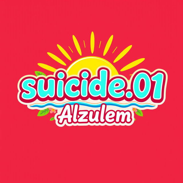 A vibrant and cheerful logo design for a group chat named 'suicide