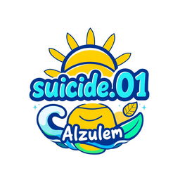 A vibrant and cheerful logo design for a group chat named 'suicide
