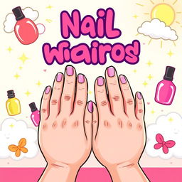 A colorful cartoon illustration of hands with short, well-groomed nails