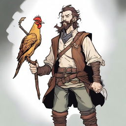 An ultra-realistic comic image of a skinny, somewhat ugly bard from Dungeons and Dragons