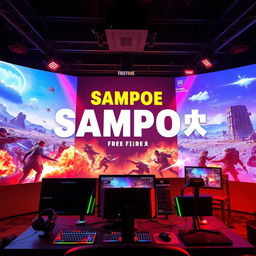 A vibrant and engaging content creation scene featuring the title 'ＳＡＭＰＯᅠ모' prominently displayed