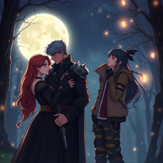 A romantic scene featuring two couples: Lisa and Vlad from Castlevania, and Kungi and Tuka from Tokyo