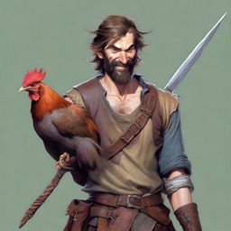 This is an ultra-realistic image of a skinny, somewhat ugly bard from Dungeons and Dragons