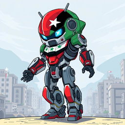 A vibrant and dynamic illustration of an Android Hama with a design inspired by modern robotics