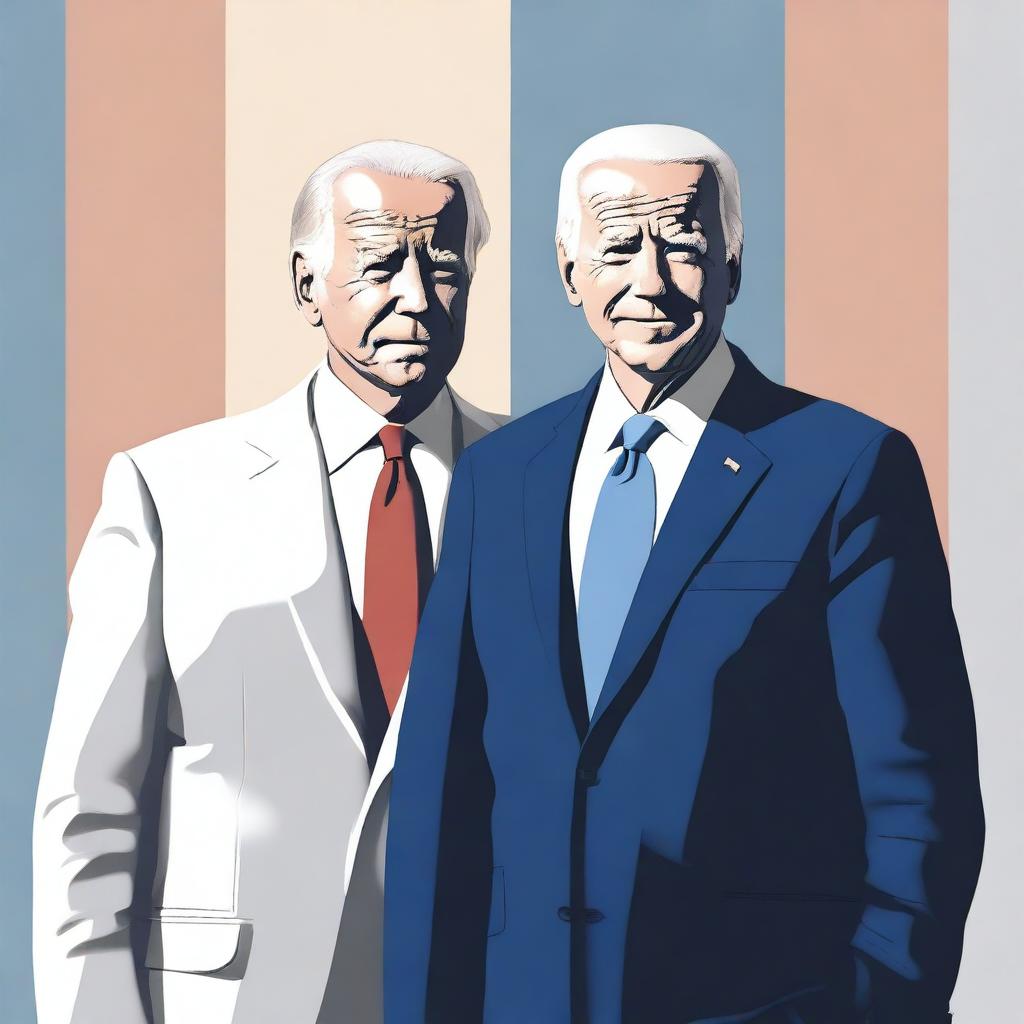 A high-quality digital art image featuring Joe Biden and Donald Trump