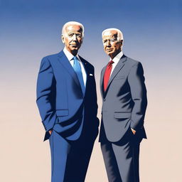 A high-quality digital art image featuring Joe Biden and Donald Trump