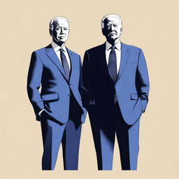 A high-quality digital art image featuring Joe Biden and Donald Trump