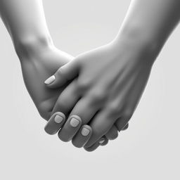 A captivating black and white animated image featuring two hands joined together in a gesture of unity and solidarity
