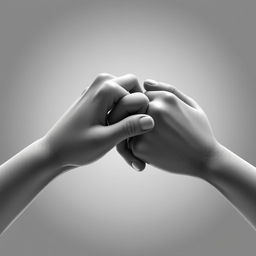 A captivating black and white animated image featuring two hands joined together in a gesture of unity and solidarity