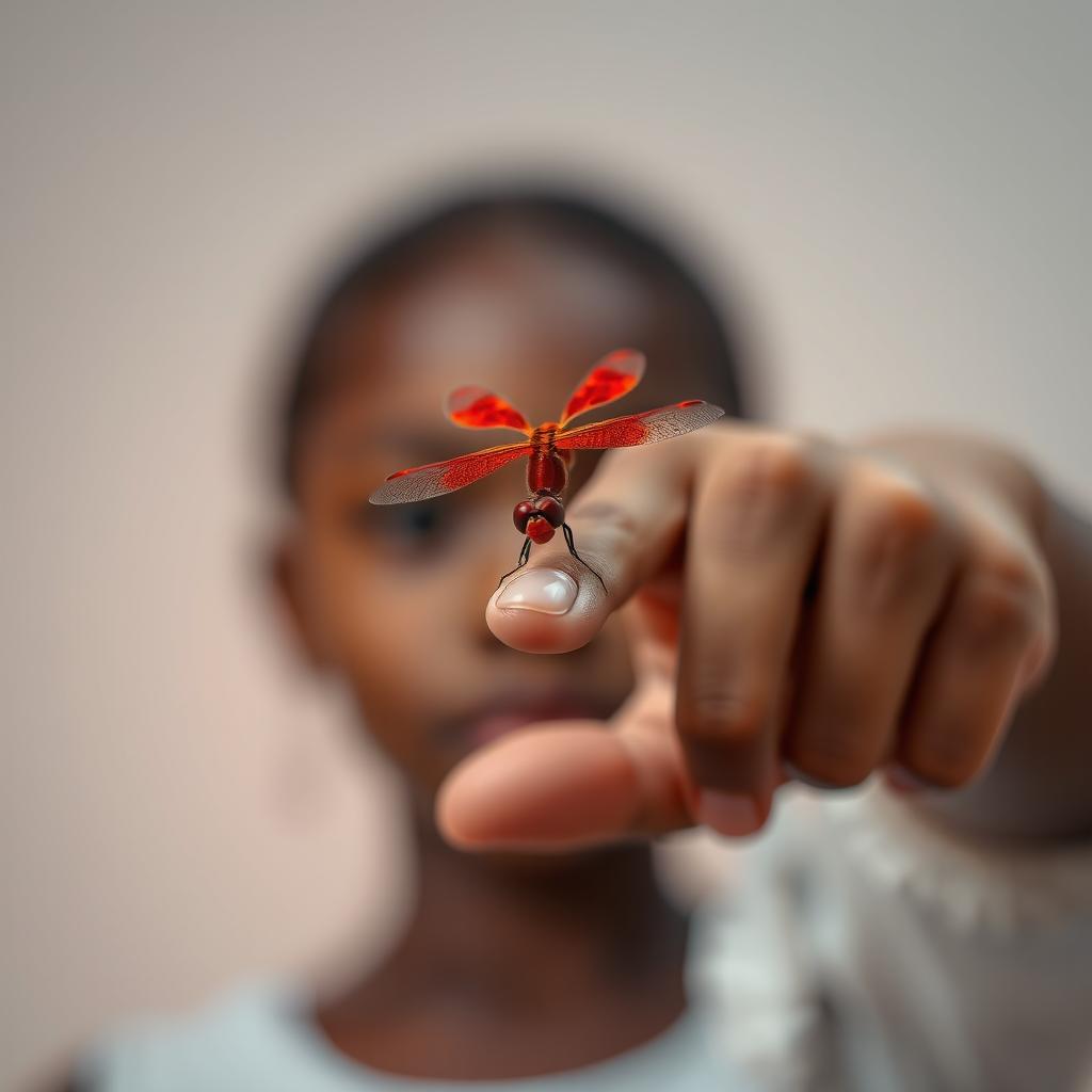 A captivating and artistic image of a brown-skinned girl with her hands pointed towards the viewer