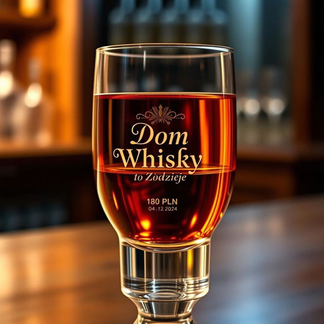 A beautifully crafted whisky tasting glass on a pedestal, showcasing an elegant design