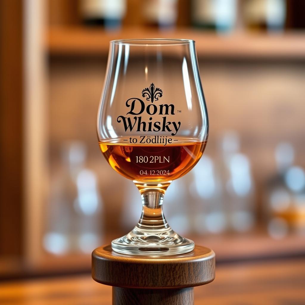 A beautifully crafted whisky tasting glass on a pedestal, showcasing an elegant design