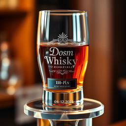 A beautifully crafted whisky tasting glass on a pedestal, showcasing an elegant design