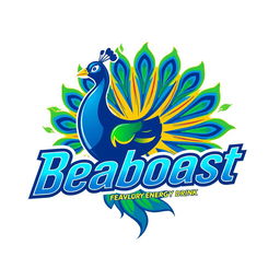 A vibrant and eye-catching logo design for an energy drink named 'Beaboost'