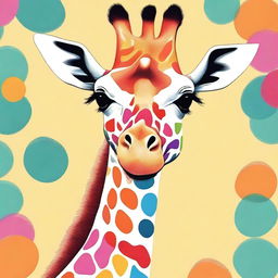 A delightful digital art of a chubby giraffe