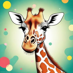 A delightful digital art of a chubby giraffe