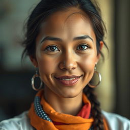 A detailed and vibrant portrait based on a provided photo, capturing the essence of the individual with an emphasis on facial features, expression, and overall personality