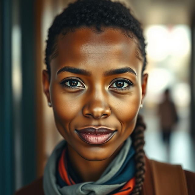 A detailed and vibrant portrait based on a provided photo, capturing the essence of the individual with an emphasis on facial features, expression, and overall personality