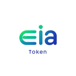 A flat vector illustrative-style lettermark logo design for a cryptocurrency company named 'EIA - Token'