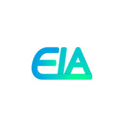 A flat vector illustrative-style lettermark logo design for a cryptocurrency company named 'EIA - Token'