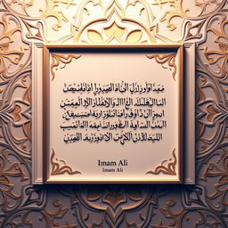 A beautiful calligraphic representation of a quote from Imam Ali, featuring ornate Arabic script beautifully designed in a traditional Islamic style