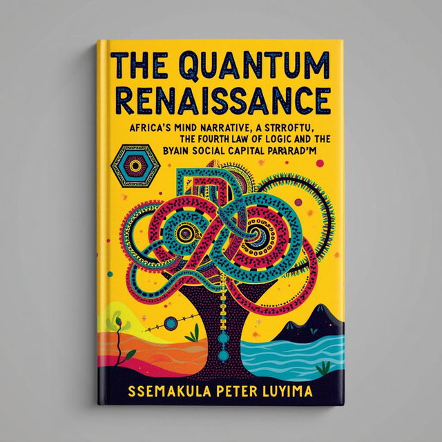 A book cover design for 'The Quantum Renaissance: Africa’s Mind Narrative, The Fourth Law of Logic, and the Social Capital Paradigm' by Ssemakula Peter Luyima