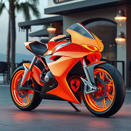 A stunning 3D rendering of a futuristic Polini racing motorcycle with a powerful 1400 cm3 engine