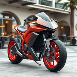 A stunning 3D rendering of a futuristic Polini racing motorcycle with a powerful 1400 cm3 engine