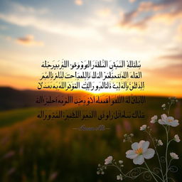 A beautiful and artistic representation of a serene landscape at sunset, with soft, warm colors illuminating the sky