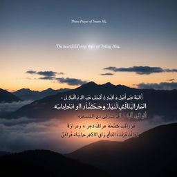 Create an artistic representation inspired by the heartfelt prayer of Imam Ali, conveying deep spiritual longing and connection