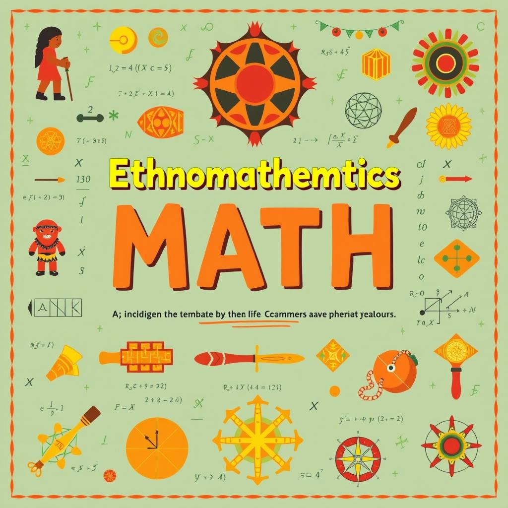 A vibrant and engaging educational poster on ethnomathematics, showcasing the diverse mathematical concepts from various cultures