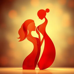 An abstract representation of intimacy highlighting the concept of connection and passion, depicted with vibrant colors