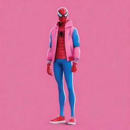 A vibrant, high-quality digital art image presenting a unique take on Spiderman