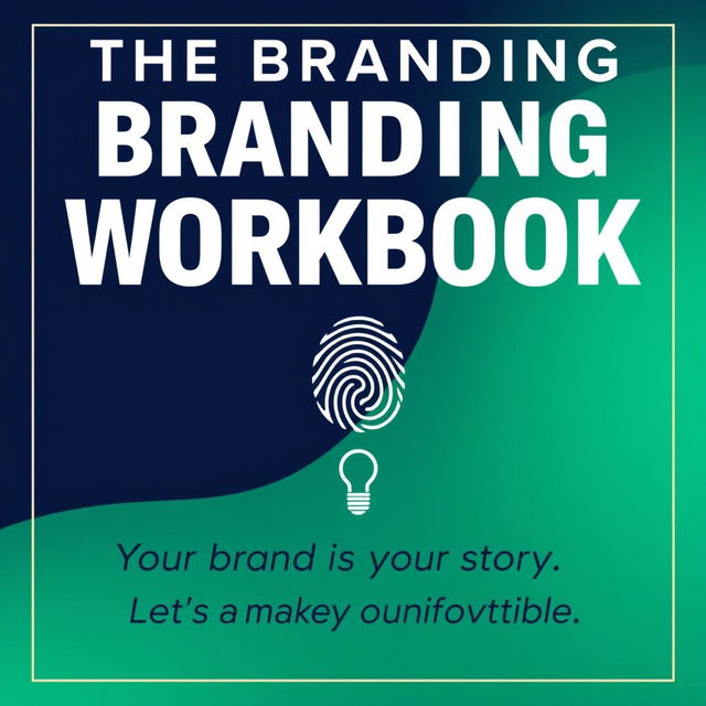 A bold and modern cover page for a Branding Workbook featuring the title "THE BRANDING WORKBOOK" in a large, bold uppercase font, centered at the top of the page