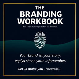 A bold and modern cover page for a Branding Workbook featuring the title "THE BRANDING WORKBOOK" in a large, bold uppercase font, centered at the top of the page