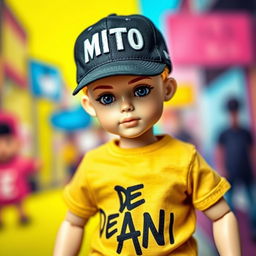 A stylish urban boy doll, dressed in trendy streetwear