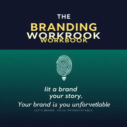 A bold and modern cover page for a Branding Workbook featuring the title "THE BRANDING WORKBOOK" displayed in a large, bold uppercase font, centered prominently at the top of the page