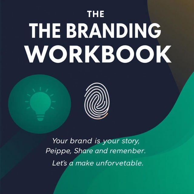 A bold and modern cover page for a Branding Workbook featuring the title "THE BRANDING WORKBOOK" displayed in a large, bold uppercase font, centered prominently at the top of the page