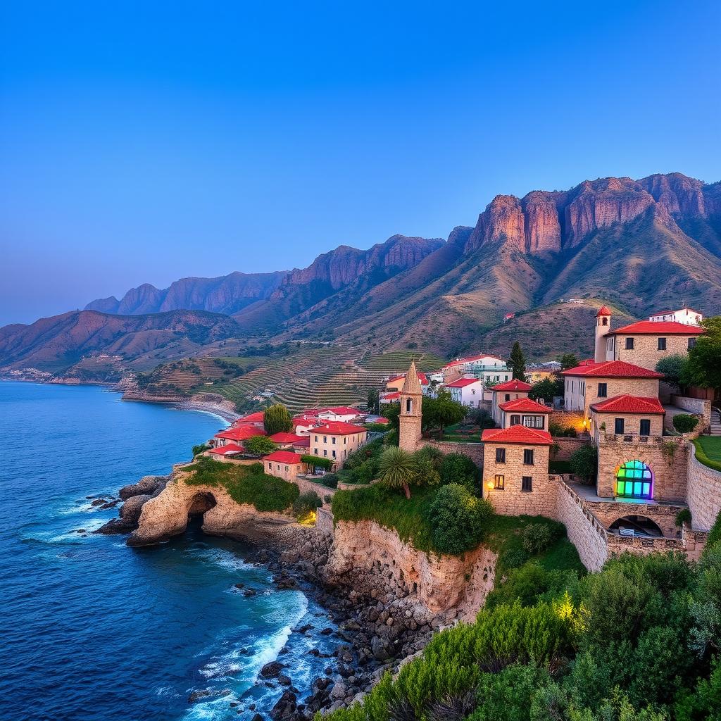 A stunning, picturesque view of Lebanon that highlights its natural beauty and rich cultural heritage