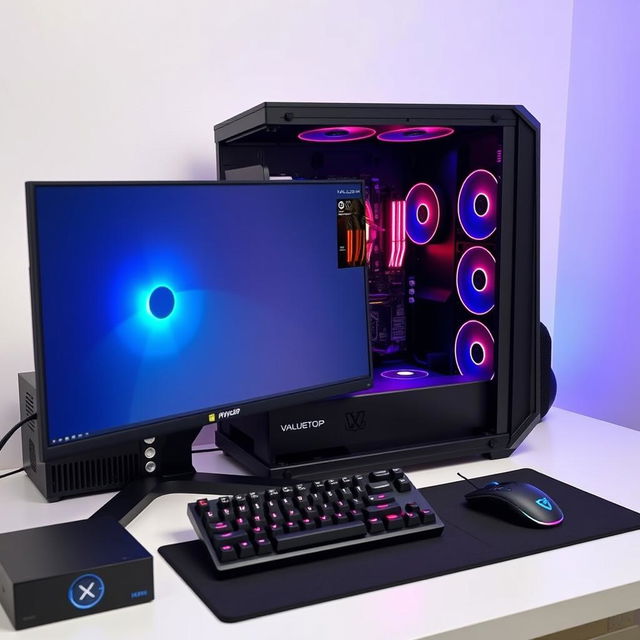 A sleek and modern PC setup featuring high-performance components