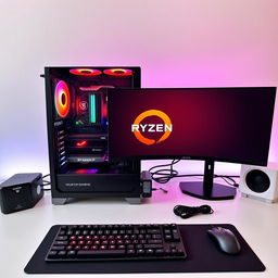 A sleek and modern PC setup featuring high-performance components
