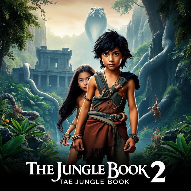 A captivating live-action movie poster for 'The Jungle Book 2' (2024)